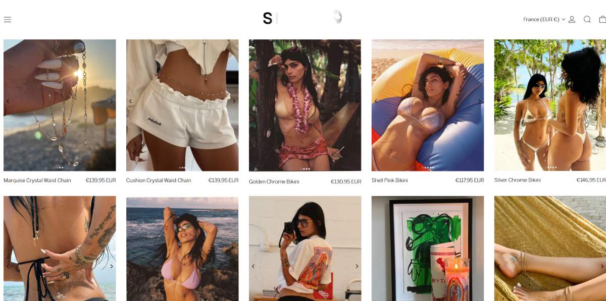 Capture écran marque de bijoux Sheytan de Mia Khalifa