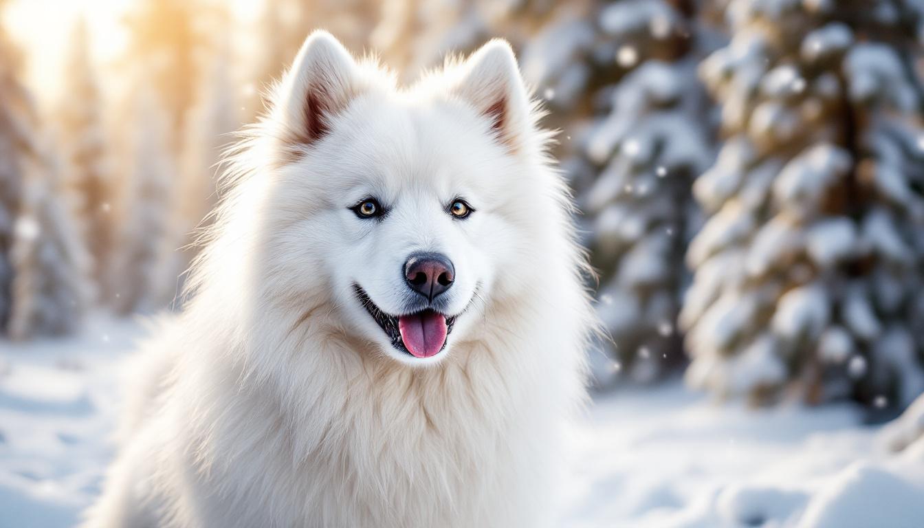 découvrez le samoyède, ce chien au sourire éclatant, fidèle et affectueux, parfait compagnon pour toute la famille.